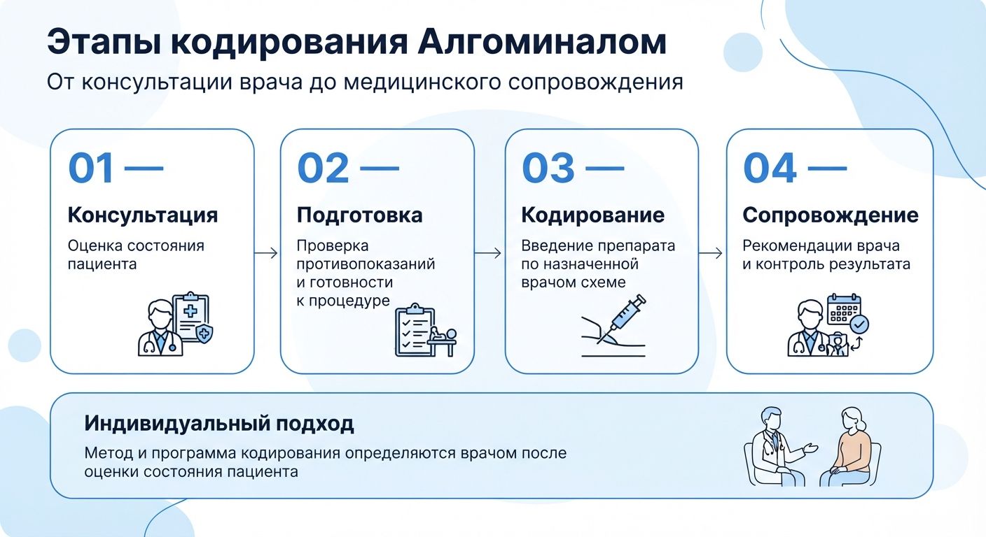 Кодирование препаратом «Алгоминал» в Серпухове инфографика